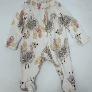 Carter’s Newborn Turkey Print Footed Sleeper Thanksgiving Baby 0M